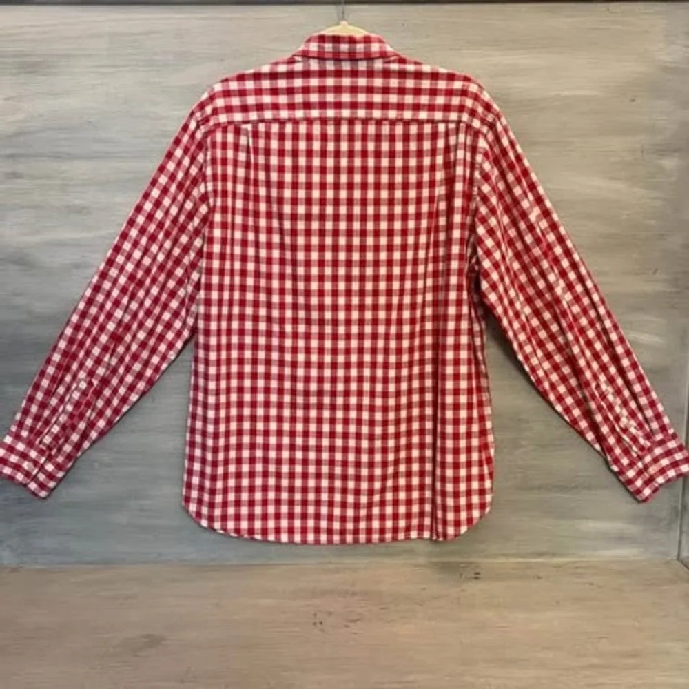 J. Crew 100% Cotton Tailored Fit Buffalo Check Button Down Shirt Large GC‎